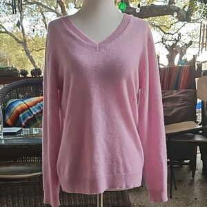 Charter Club Luxury Soft Blush Pink V-Neck 100% Cashmere Sweater M